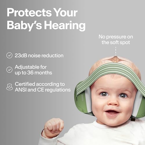Alpine Muffy Baby Ear Protection - Noise Reduction Ear Muffs for Babies and Toddlers up to 36 Months - Comfortable Infant Hearing Protection - Prevent Damage & Improve Sleep, Black|B07KCKWGSG