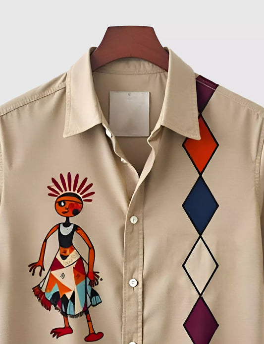 Pitch Block Dance Designer Men's Half Sleeves Printed Shirt Exclusive