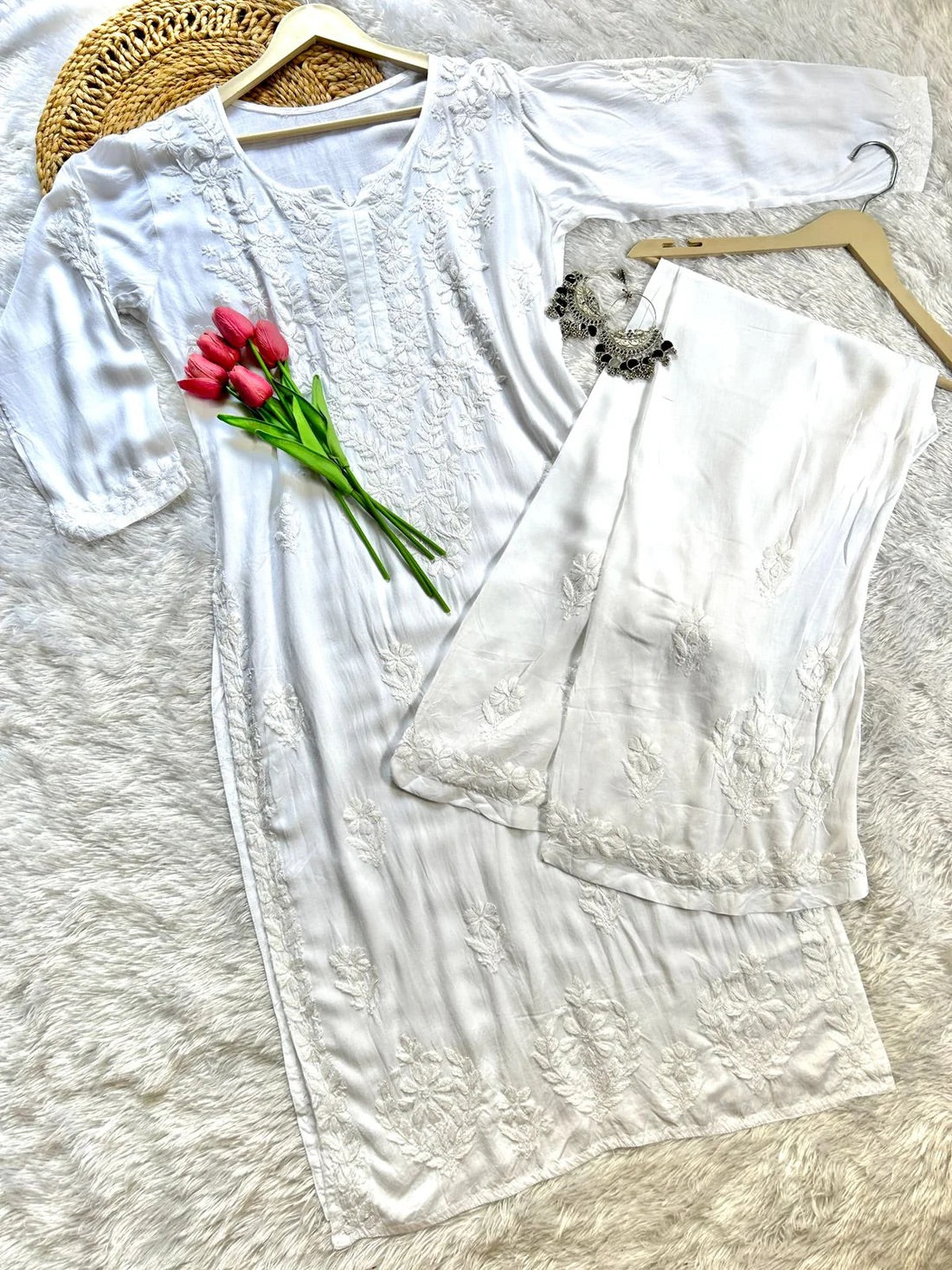 Noor Special Soft Rayon 2-Piece Kurta Plazo Combo ? Soft & Comfort