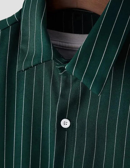 Green Lining White Cotton Shirt Half Sleeves Multicolor for Men