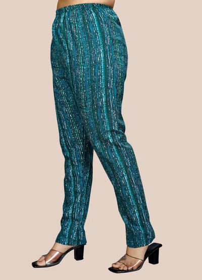 Blue Cotton Kurti Pant With Dupatta Set For Women
