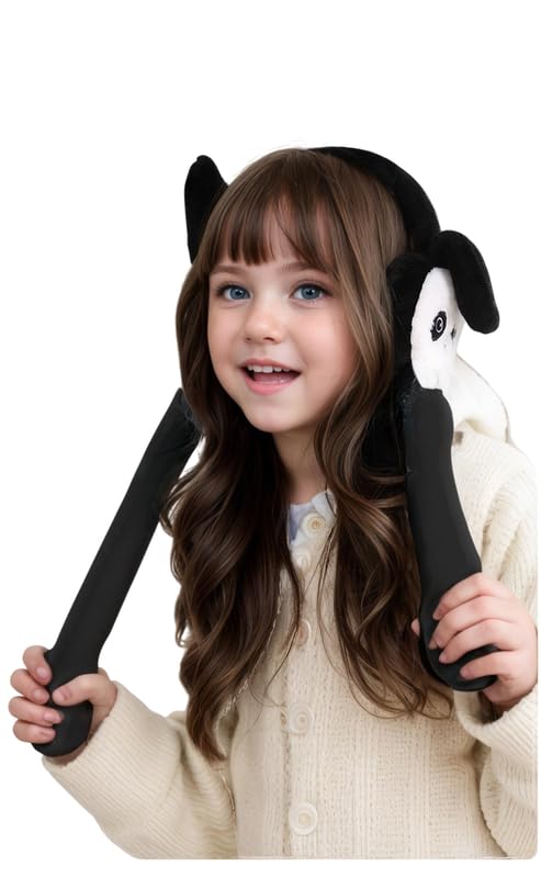 Kids Winter Earmuffs With Moving Rabbit Ear Cover for Women Girls Woolen Plush Casual Ear Warmer Fashion Accessories Windproof Ear Muff Headphone | Above 5 years Freesize|B0G3QPJ5QK