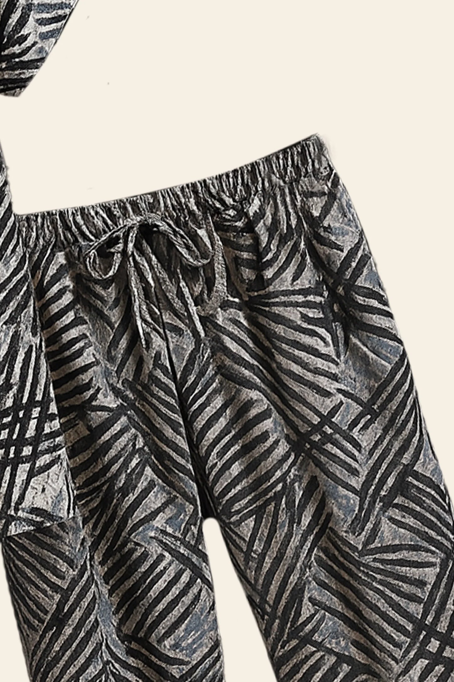 Black Scratch Men's Casual Half Sleeve Shirt and Full Pant Set