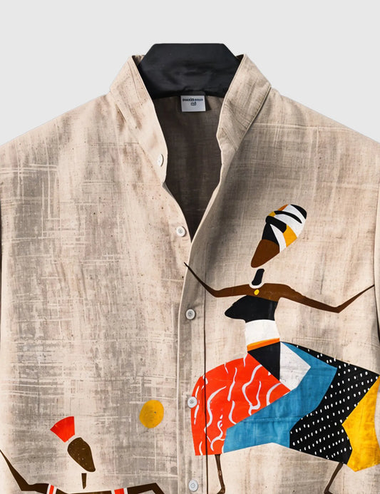 Cream Girl Dance Men's Half Sleeves Printed Shirt Exclusive