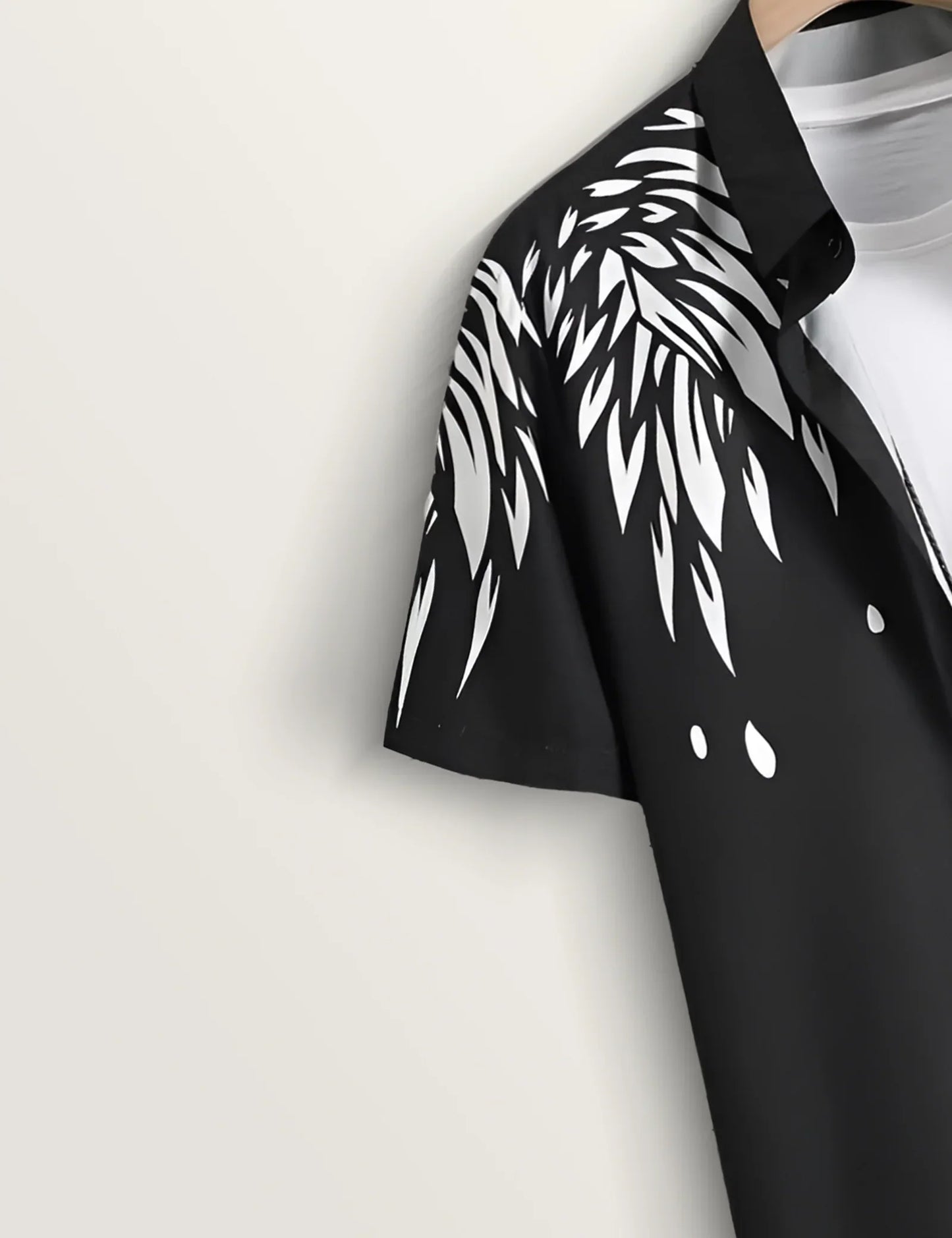 Black Splash Printed Essential Everyday Cotton Shirt for Men