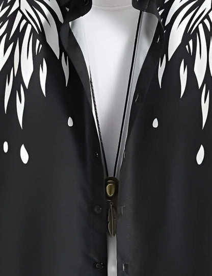 Black Splash Printed Essential Everyday Cotton Shirt for Men