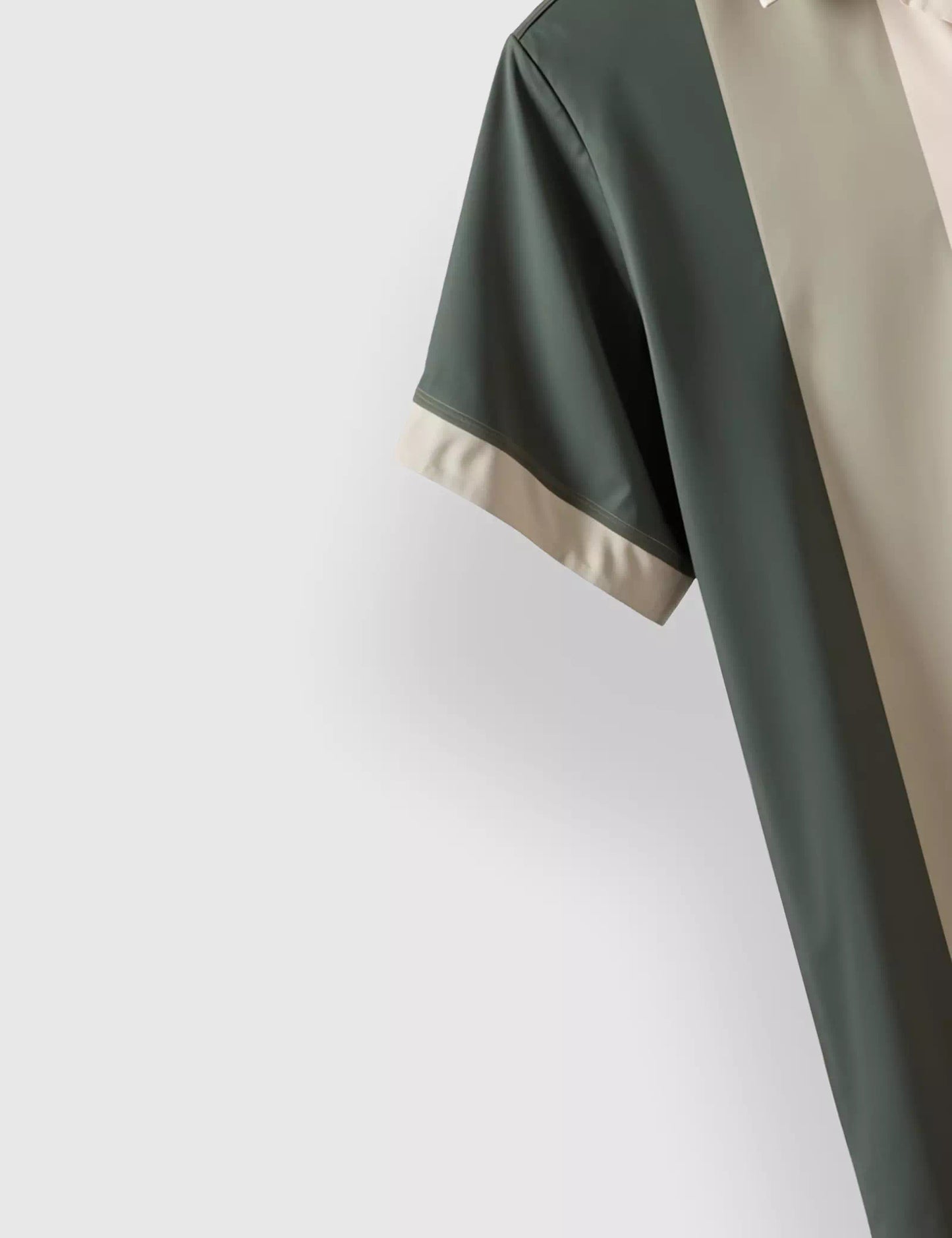 Cream and Green Stripped Designer Men's Half Sleeves Printed Shirt Exclusive