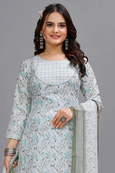 Grey_Cotton_Kurti_Pant_With_Dupatta_Set_For_Women