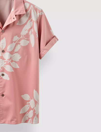 Pink_Floral Work Designer Men's Half Sleeves Printed Shirt Exclusive