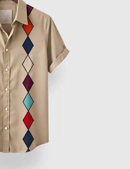 Pitch Block Dance Designer Men's Half Sleeves Printed Shirt Exclusive