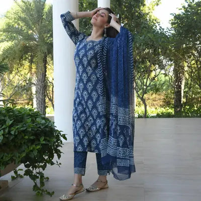 Navy_Blue_Cotton_Kurta_Set_with_Dupatta_for_Women