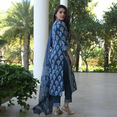 Navy_Blue_Cotton_Kurta_Set_with_Dupatta_for_Women