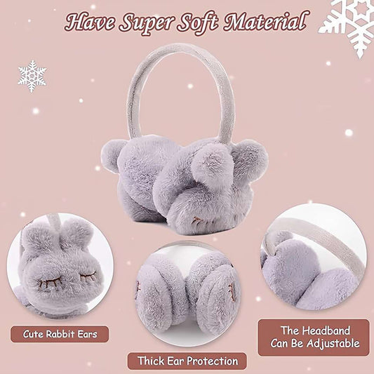 Rufo “Kids Cute Bunny Ear Muffs Winter Plush Long Ear Warmer Headband – Girls & Boys” Ear Muff