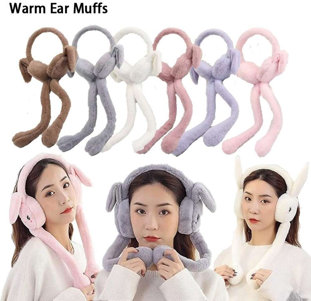 Jainam Traders Multicolor Bunny Ear Moving Earmuff