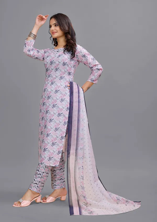 Purple_Cotton_Kurti_Pant_With_Dupatta_Set_For_Women