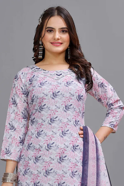 Purple_Cotton_Kurti_Pant_With_Dupatta_Set_For_Women